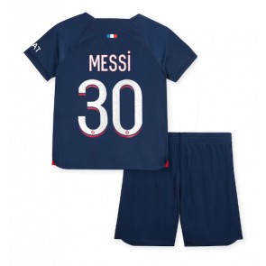 Paris Saint-Germain Lionel Messi #30 kläder Barn 2023-24 Hemmatröja Kortärmad (+ korta byxor)